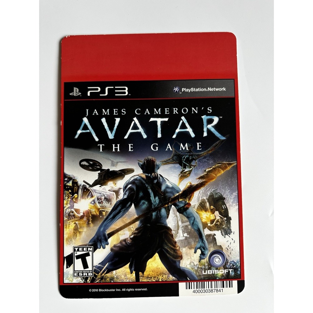 PS3 JAMES CAMERON'S AVATAR BLOCKBUSTER VIDEO GAME BACKER CARD 5"X8" NO GAME
